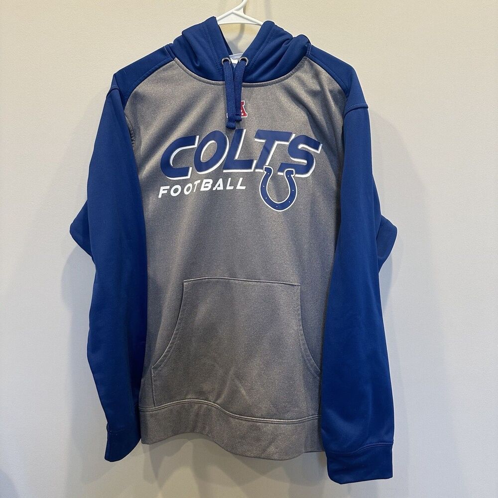 Indianapolis Colts Hoodie Sweatshirt NFL Football Blue Gray Pullover Adult M
